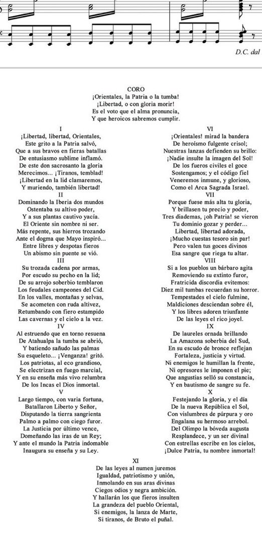 CarlosMBenitezz's tweet photo. HIMNO COMPLETO DE URUGUAY.

La letra es una locura. https://t.co/mgOKqz1JsN