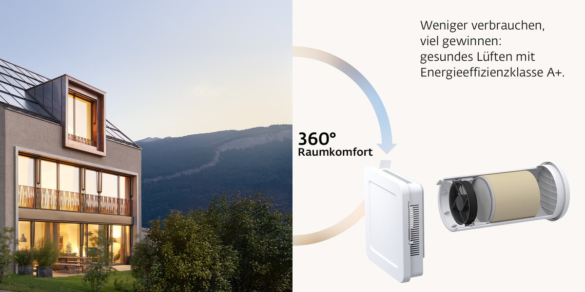 Der #AEROTUBE WRG smart ist die clevere Art zu #lüften. Der #Lüfter erkennt mit smarter Sensorik, wann es Zeit für einen #Luftaustausch ist und überzeugt dem Energielabel A+ bei maximaler #Wärmerückgewinnung von bis zu 90 %. 
Mehr erfahren ➡️: link.si/360gradaerotube