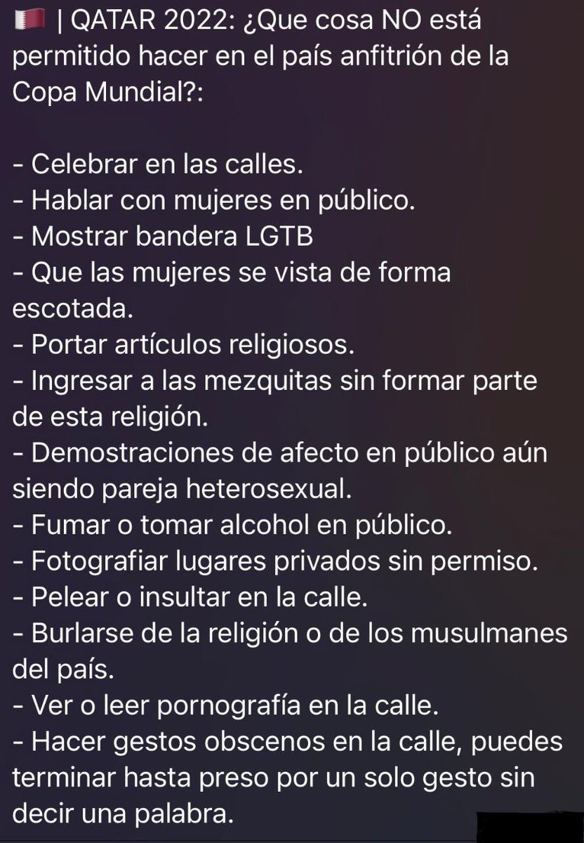 Aficionado, ¿Te has puesto a leer esto con calma? Prácticamente es pecado y carcel celebrar un gol. #Qatar2022
