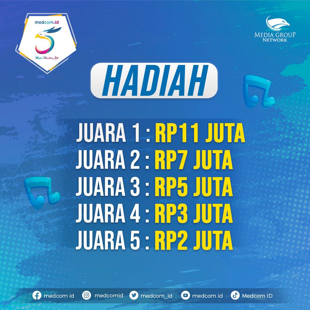 Prambors's tweet photo. Hai hai, siapa nih yang suka bikin lagu? Yuk ikutan kompetisi cipta lagu dengan tema "Muda Memberi Arti" dan menangkan hadiah senilai total Rp28 juta!
Info selengkapnya cek di media sosial @medcom_id ya!
#musikmedcom #MedcomHi5 #MudaMemberiArti #kompetisilagu https://t.co/zonNUJzz3r