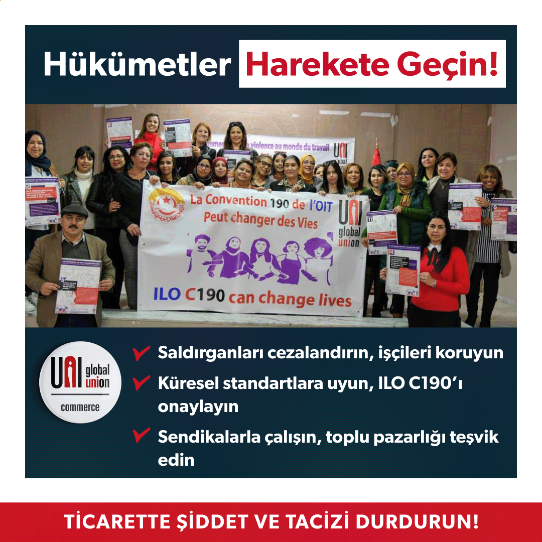 gencemekdergisi's tweet photo. Yıllarca süren suistimal ve tacizin ardından, ticaret çalışanları perakendecilere acilen şunları yapmaları çağrısında bulunuyor:
✔️Saldırganları cezalandırın, işçileri koruyun
✔️Küresel standartlara uyun, ILO C190'ı onaylayın
@uniglobalunion
#ILOC190Onaylansın #NoStoreForViolence https://t.co/7O9JIm7SHT