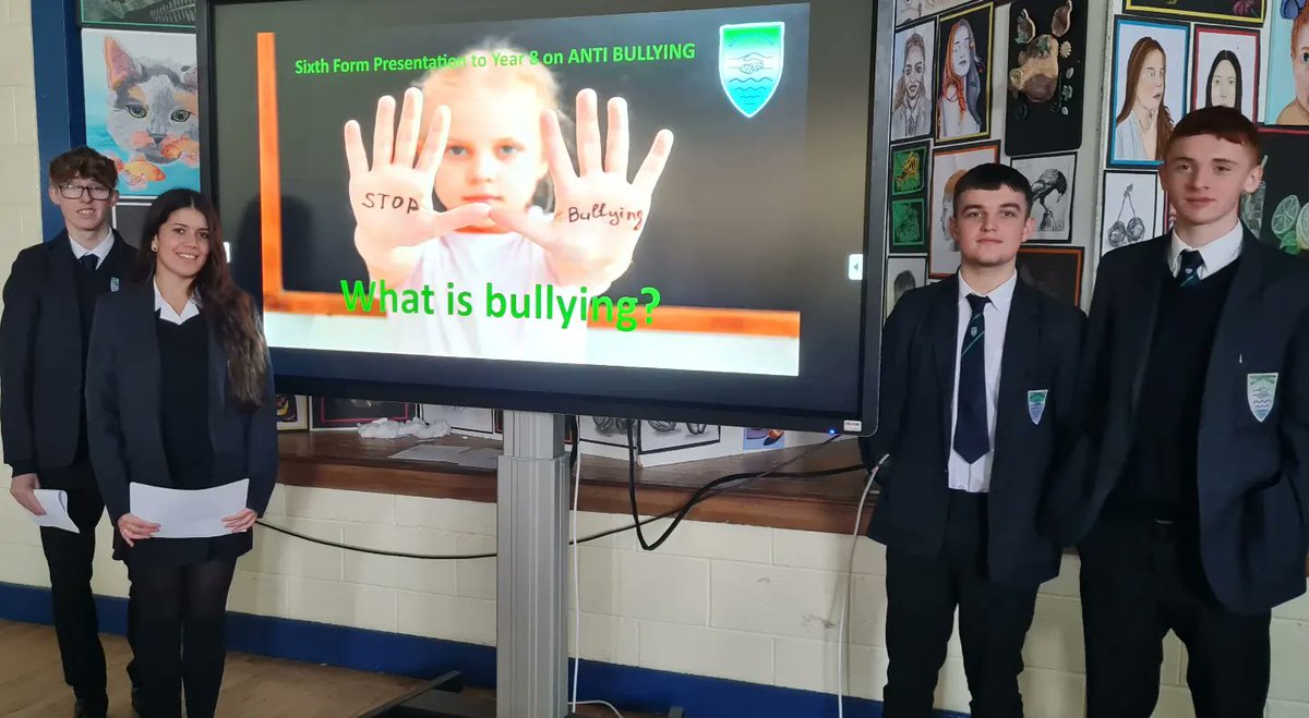MaloneCollege's tweet image. As part of #antibullyingweek2022 our post 16 students created a presentation and held an assembly for our year 8 pupils. It was very informative and their message was clear #dontsufferinsilence  #reachout @niabf @ABAonline