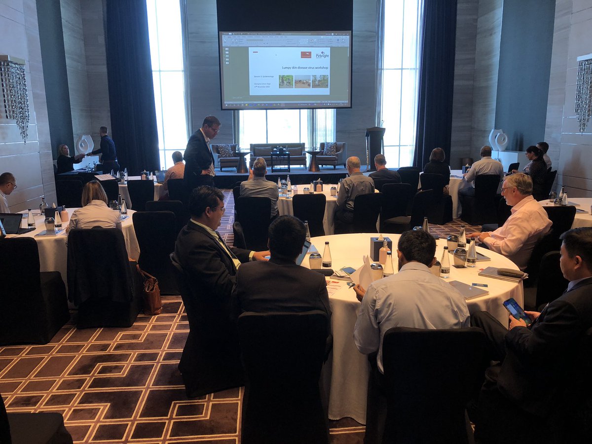 The first day of our #lumpyskindisease workshop here in Dubai has been a great success with excellent presentations and discussions. Looking forward to sessions tomorrow on vaccines and policy decision making. #galvmed #poxviruses #pirbrightinstitute