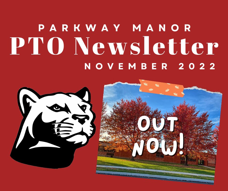 PTO's November Newsletter is now available! Read about PM's new VIP table, upcoming Family in Need Program, the 12/6 Staff Luncheon and more. 🐾 📰 bit.ly/NovemberNewsPTO