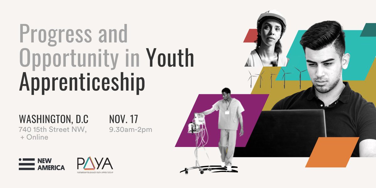 NewAmericaEd's tweet photo. HAPPENING TODAY!
Join us in our LIVE event at 9:30 a.m. to hear from apprentices and leaders in #YouthApprenticeship ➡️ Learn how the field is growing and evolving to serve the needs of students, employers, and communities. 

#NAW2022 
https://t.co/2UCixmFZq6 https://t.co/IY7MlcmdZj
