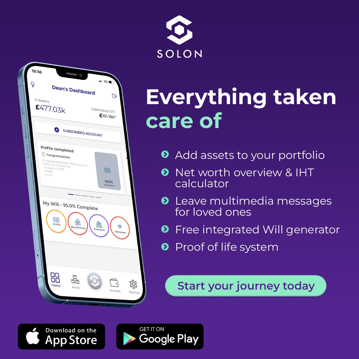 solonapp's tweet photo. Peace of mind. That’s what you get with Solon. Have all your assets in one place and plan for tomorrow, today. Download via App Store today, https://t.co/VsVe4eMQO6 

Solon - Everything taken care of                  #mobileapp #legacy #will #assetmanagement https://t.co/pZYEhRgvMf