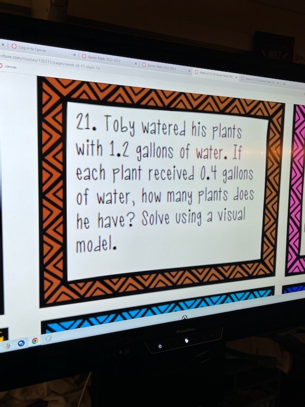 IC_Kirkpatrick's tweet photo. @MrsJTukes Mrs. Baxter's fifth graders are using base ten blocks to help them divide decimals. #modelwithmath #ncts https://t.co/zCHhNSHhwH