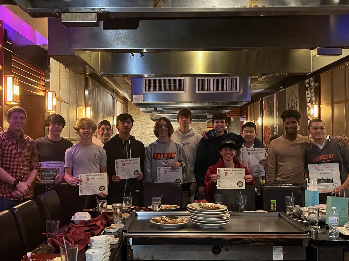 Great end to the cross country season as we enjoyed the hibachi show and food at Fuji 72. Thankful to work with such a great group of kids. Shoutouts to our seniors Sean Haggerty (MVP) and Joe Krenkel as well as our Most Improved Player John Marone. <a href="/bengalpride67/">John Germano</a>