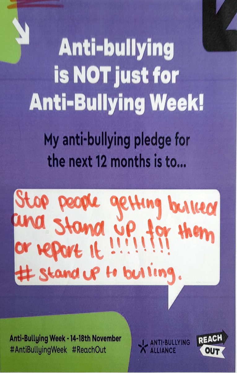 YMCANewcastle's tweet photo. Anti-bullying is not just for anti-bullying week!

We're sharing our anti-bullying pledges for the next 12 months from some of our staff on service users!

#reachout #antibullyingweek2022 #YMCA https://t.co/Z3ZL39qaBL