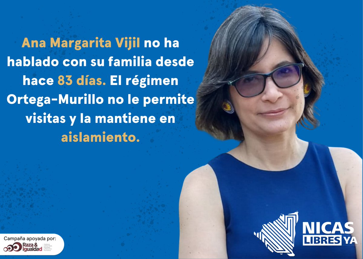 #NicasLibresYa 🇳🇮 ¡Exigimos libertad para Ana Margarita Vijil!