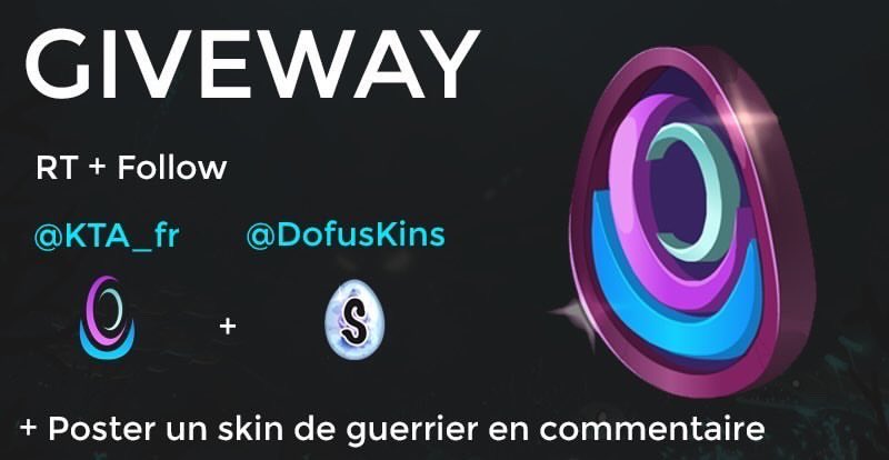 DofusKins's tweet photo. Grâce à @KTA_fr on vous fait gagner un bouclier KTA⚔️

🔁 RT
➡️ Follow @KTA_fr ET @DofusKins
➡️ Post un skin en commentaire sur le thème «Guerrier» via le Skinator 

Tirage le 24/11, vous avez une semaine ! https://t.co/NfLAFc5Wpi