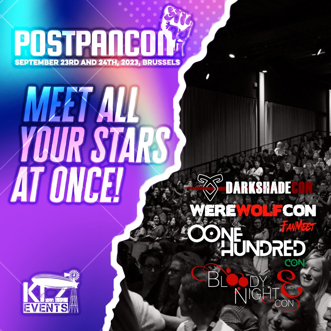 KLZ_Events's tweet photo. #PostPanCon🍀
Live the experience of meeting your favs! Live an incredible two days! You will never forget it!
#OneHundredCon🔥
#BloodyNightCon_Europe🍷
#WereWolfCon 🐺
#DarkShadeCon🔪
➡https://t.co/Q4vbD4eIrN https://t.co/MeBdfB6Vla
