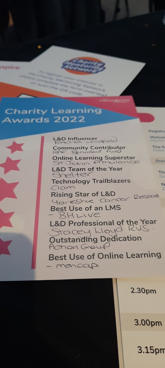 Congratulations to all the winners 🏆 of the charity awards. Fantastic conference <a href="/charitylearning/">The Charity Learning Consortium</a>