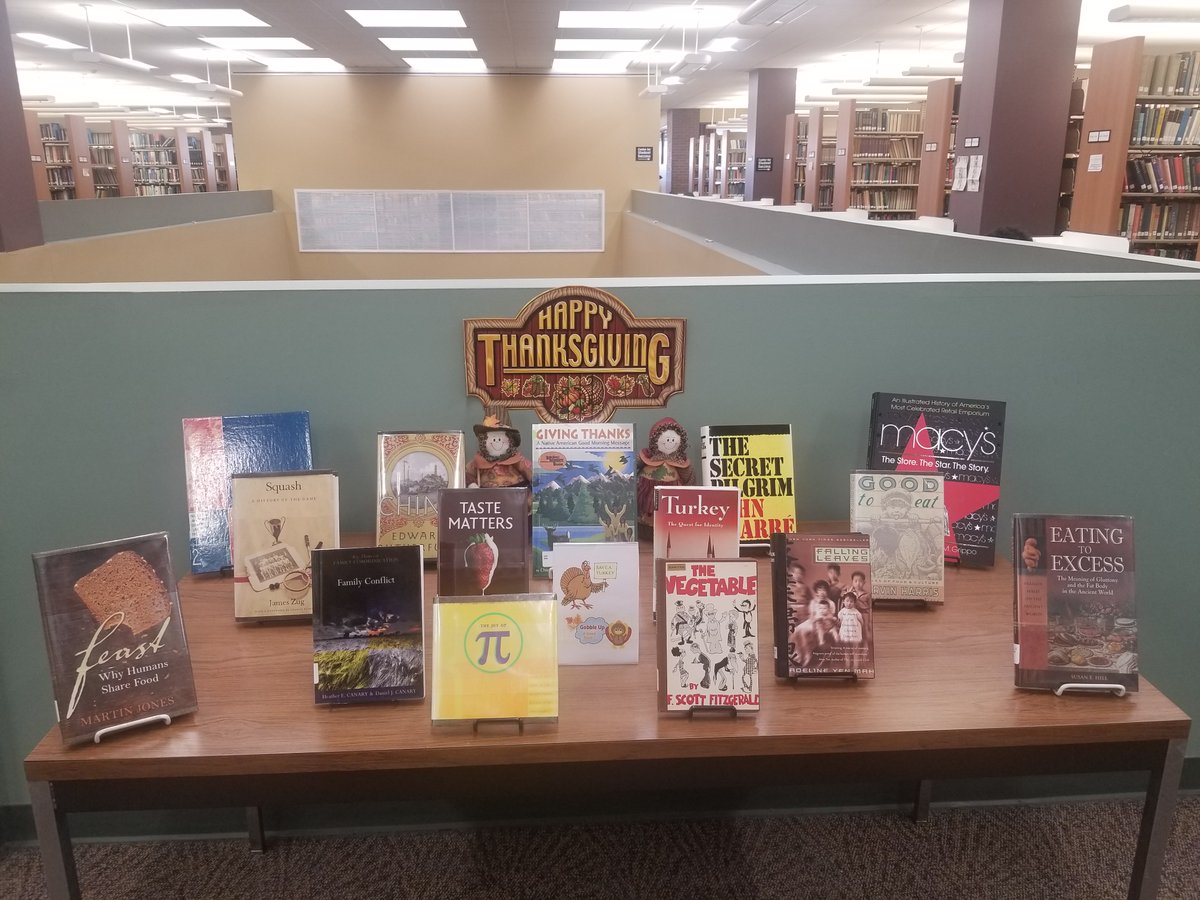 Thanksgiving is in one week! Check out our display at the Middletown Campus! We have a lot to be thankful for! (Photo and Display Credit: Library Staff) #SOLibraries #SOthankful #SOreadthis #academiclibraries