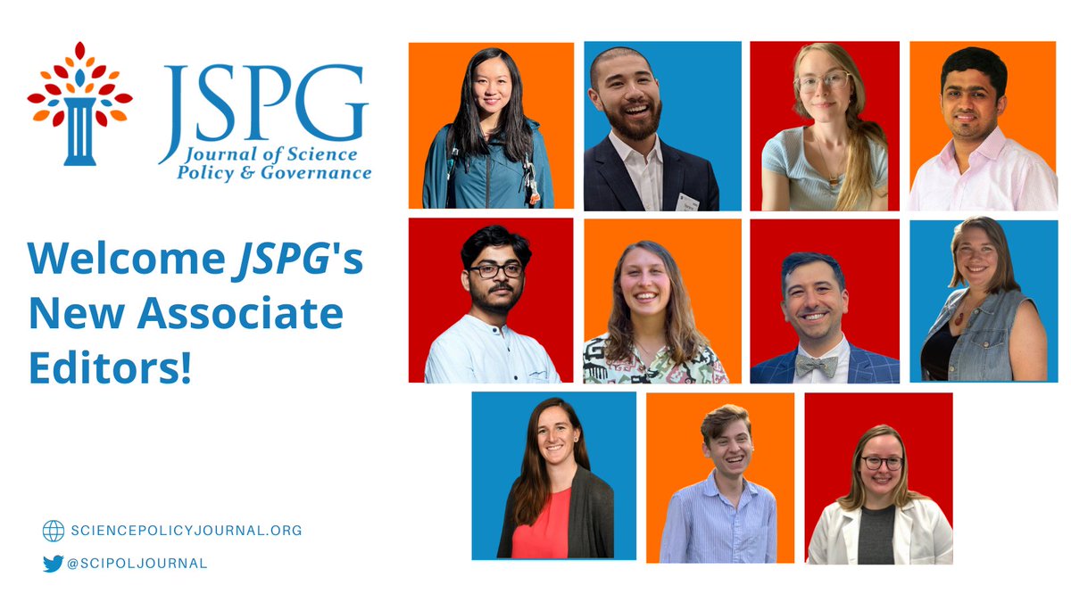 Journal of Science Policy & Governance (JSPG) (@scipoljournal) on Twitter photo Join us in welcoming the newest cohort of Associate Editors to the Editorial Board!
Read their bios: bit.ly/3x5i8OC Join us in welcoming the newest cohort of Associate Editors to the Editorial Board!
Read their bios: bit.ly/3x5i8OC