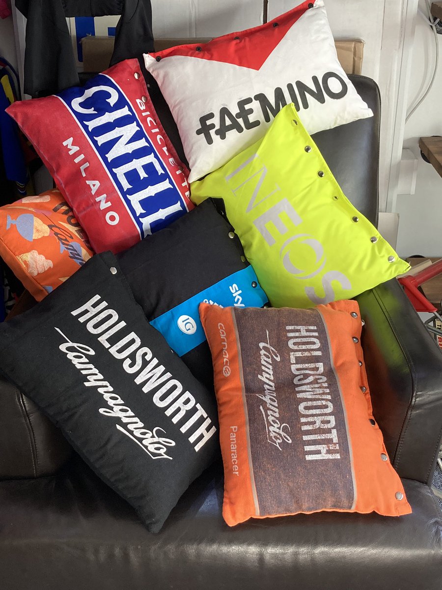 Turning used and unwanted cycling musettes into cool cushions, another original product ©️from ReCycle &amp; BiCycle