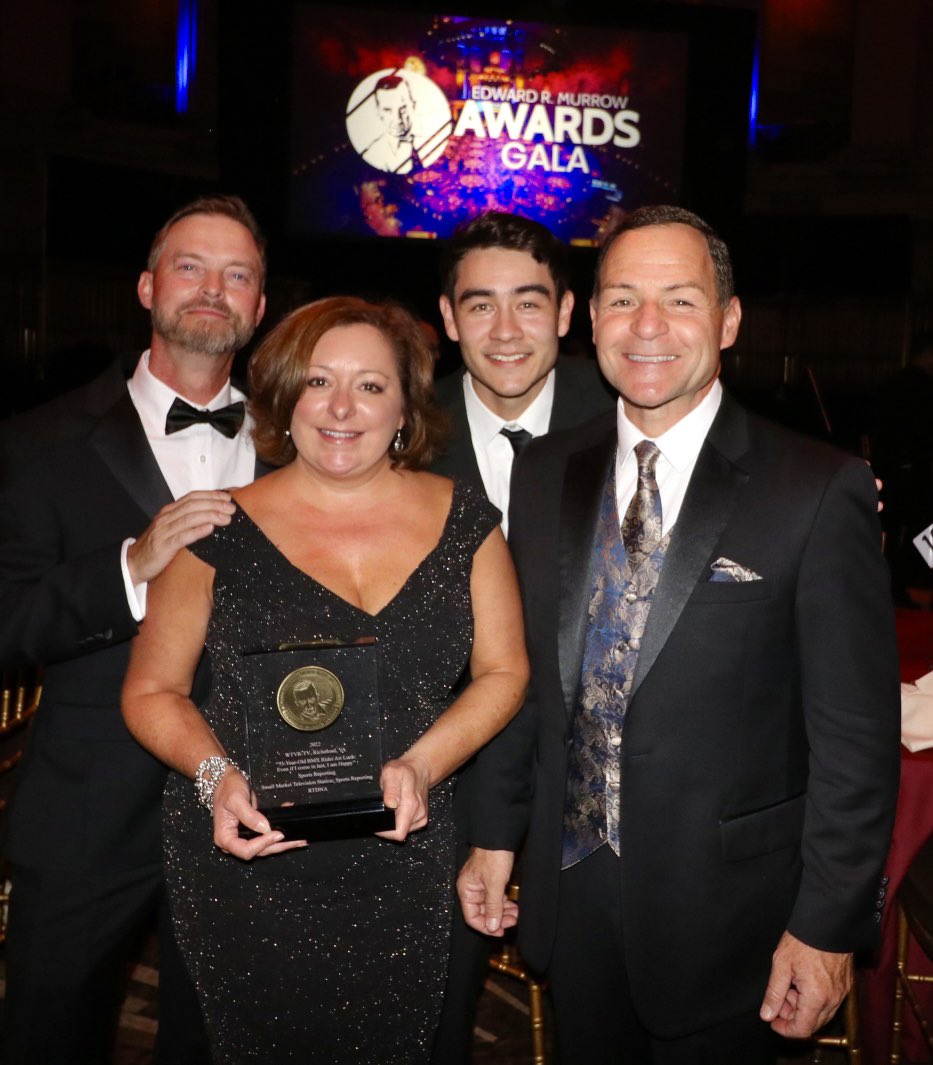 Honored to receive the National Edward R. Murrow Award in NYC for my story on 73-year-old BMX rider Art Luck. I share this award with friends and photographers Chris Heipel &amp; Cole Pearson and supportive News Director Sheryl Barnhouse. <a href="/EWScrippsCo/">The E.W. Scripps Co.</a> <a href="/CBS6/">WTVR CBS 6 Richmond</a>