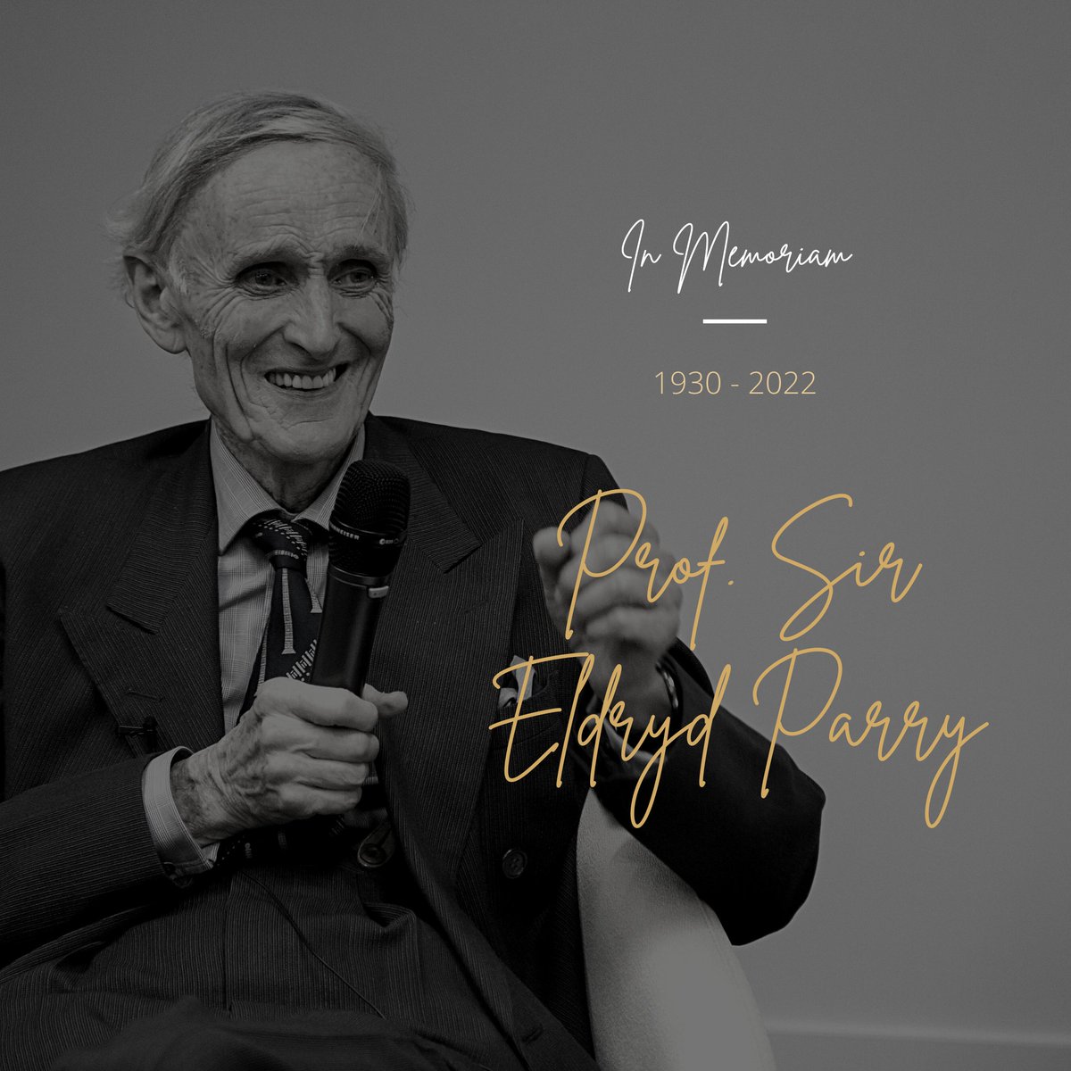 THETlinks's tweet photo. It is with deep sorrow that we share news of the death of our founder Sir Eldryd Parry KCMG OBE.

Sir Eldryd leaves an indelible on THET and the Health Partnerships community. He will be missed by friends, colleagues, peers and partners from across the globe. 1/3 https://t.co/gfwOxDzJmZ