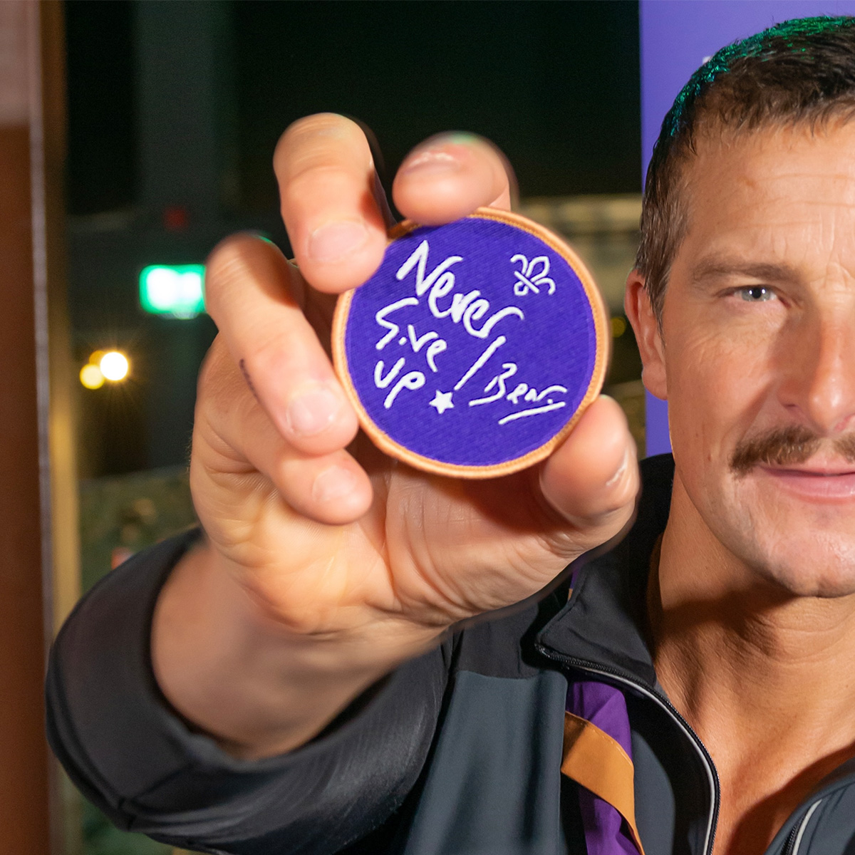 Announcing <a href="/BearGrylls/">Bear Grylls OBE</a>’ own Never Give Up badge and neckerchief. Can be given to anyone in Scouts who’s shown resilience, tenacity and courage – in other words, that ‘never give up’ spirit. bit.ly/3XaVoZz