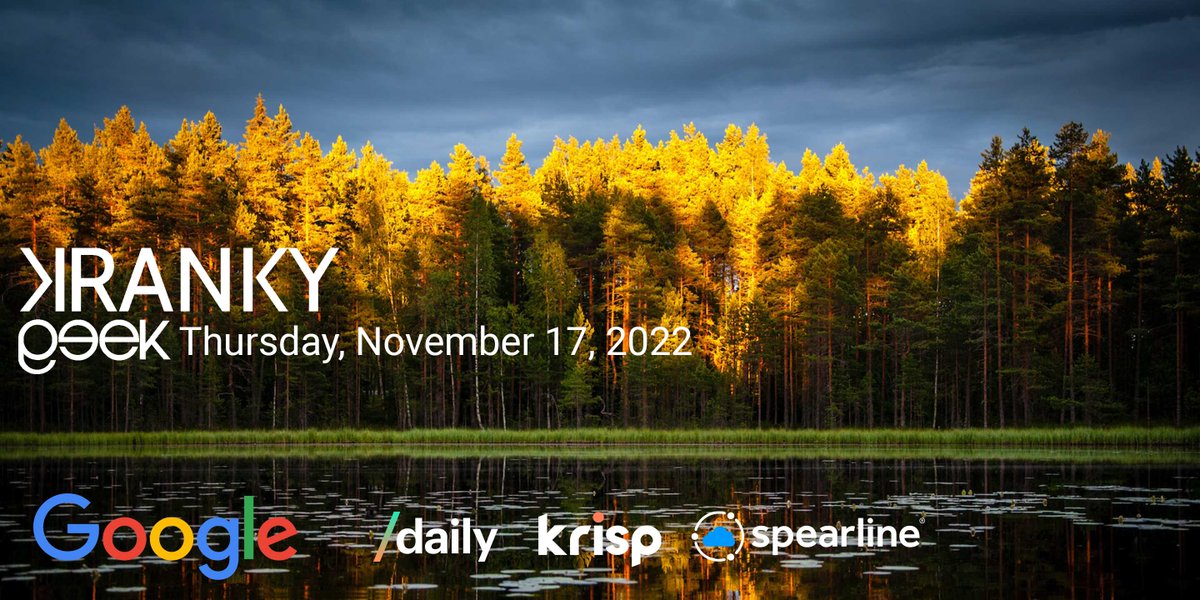 Kranky Geek #webrtc Fall 2022 event starts at 11:00 EASTERN today live at youtu.be/I6c_aW7UVQI