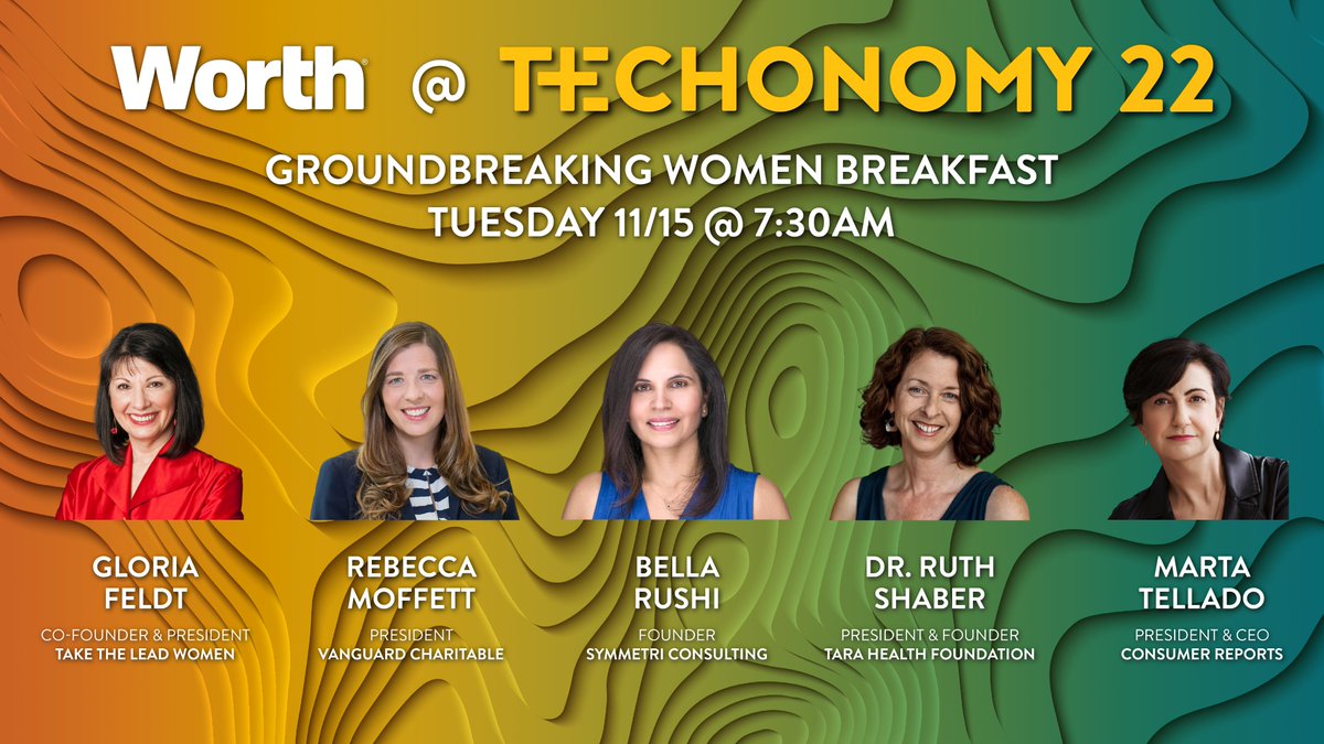 LauraNixGerson's tweet image. Delighted to have moderated the Groundbreaking Women Breakfast at #techonomy22 for @worthmag with this incredible group of women @GloriaFeldt
Rebecca Moffett of @VC_Giving @MLTellado @BellaBrahmabha1 @RuthShaber #womenleadership #mentorship #womenshealthcare #womeninthecsuite
