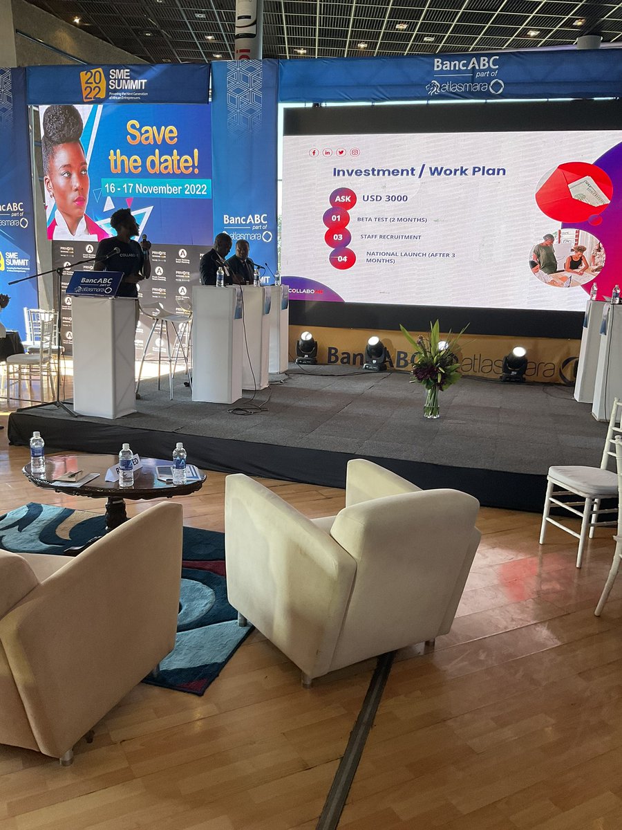 BancabcZW's tweet photo. Tanatswa Mukwacha pitching his idea ๐ก, @collabomezw an open-source platform for creatives to provide a streamlined solution for collaborative work.
#BancABCSMESummit2022
#PoweringNextGen
#ATeam๐ https://t.co/XkjvXM7cpB