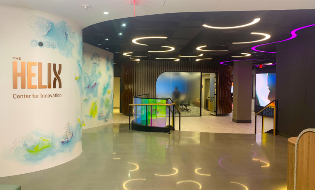 BrycePippert's tweet photo. #TheHelix is here! I can’t wait to bring clients and partners to our new Center for Innovation to solution their most challenging missions. https://t.co/2ECrThntpP https://t.co/aaXOnHKCZP