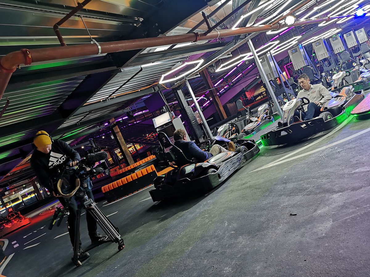 Fun day at work🏎️ Look out for <a href="/XscapeYorkshire/">Xscape Yorkshire</a> on tonight's <a href="/itvcalendar/">ITV News Calendar</a> featuring <a href="/GravityXscape/">gravityyorkshire</a>'s new £2m e-karting experience and budget reaction from the owners.