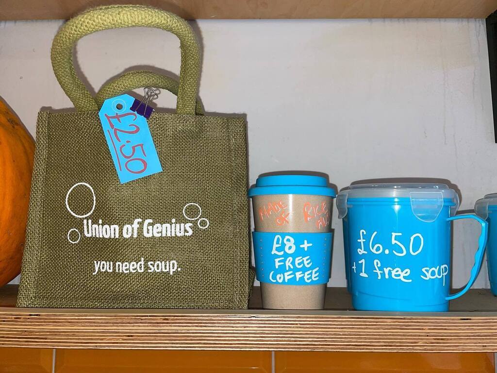 You can help us save the planet one soup to go at a time at the cafe. We have bags, soup cups, and a variety of coffee cup colours (made of rice husk!) instagr.am/p/ClEH40boqVn/