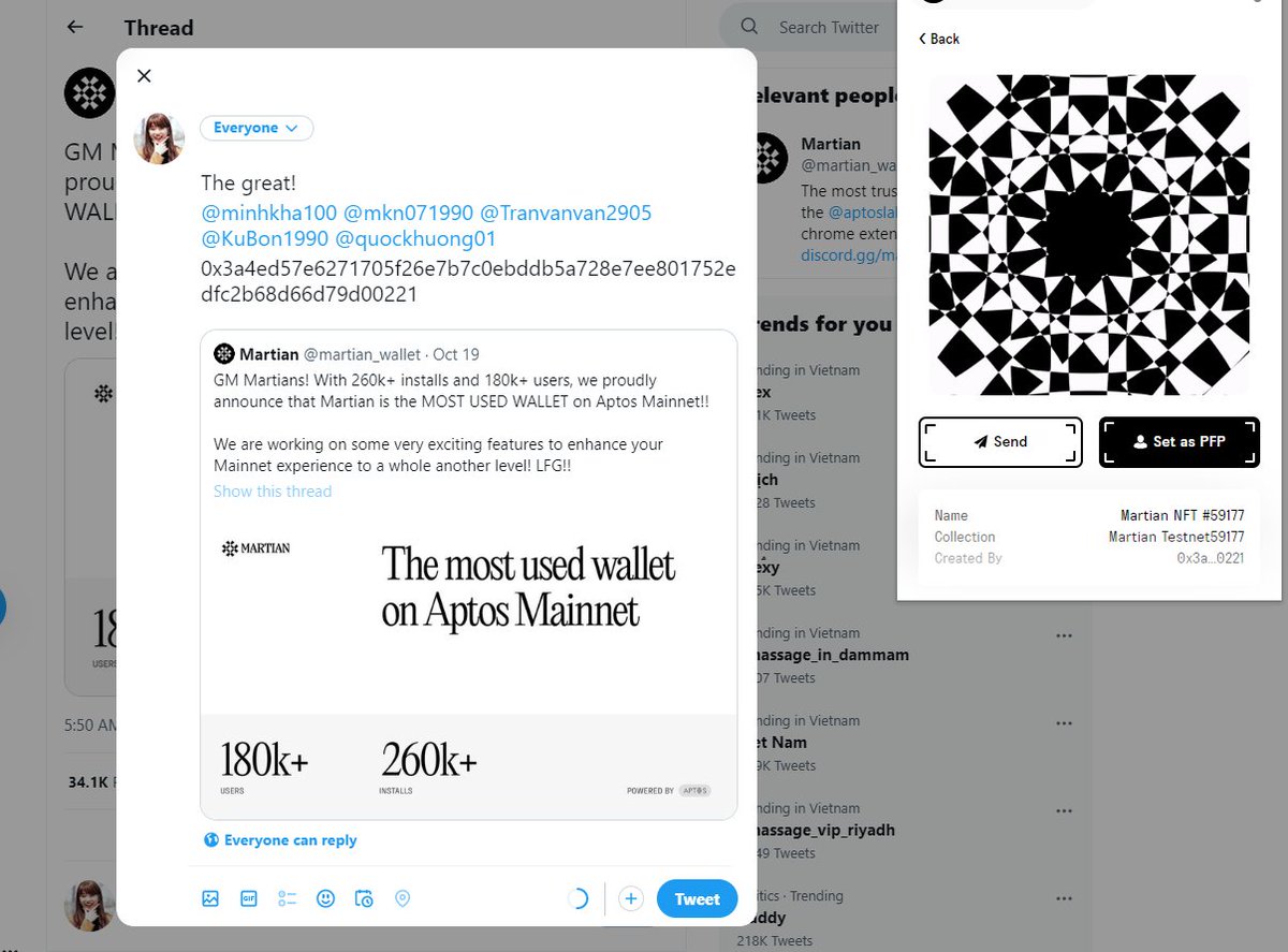 The great! 
<a href="/minhkha100/">Minh Kha Nguyen</a> <a href="/mkn071990/">NMK π²</a> <a href="/Tranvanvan2905/">Tran Van Van ❤️ Memecoin</a> <a href="/KuBon1990/">Ku Bon</a> <a href="/quockhuong01/">Quốc khương</a>
0x3a4ed57e6271705f26e7b7c0ebddb5a728e7ee801752edfc2b68d66d79d00221