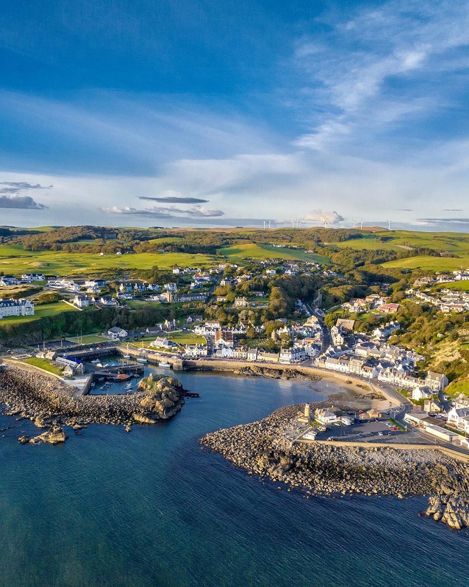 A beautiful view of the seaside town of Portpatrick in Dumfries & Galloway under blue skies. IG/ @kaste2206 #Scotland #Portpatrick