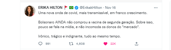 dogarrett's tweet photo. Ainda mais trágico e indignante q não comprar vacinas atualizadas, é o q o governo está fazendo c a vacinação de crianças. Chega a ser criminoso. Além do ministro da saúde mentir sobre mortes pela vacina, e do imenso atraso para iniciar a vacinação de crianças, o gov erra ao... + https://t.co/oeVb2CKkQh