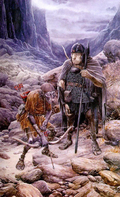 Orcs track Frodo and Sam by Alan Lee 