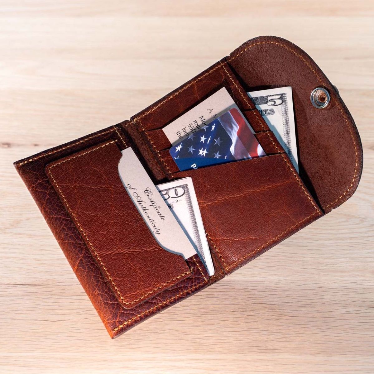 BuffaloBillfold's tweet photo. Introducing our brand new American Chestnut Leather Goods! - https://t.co/IbQfanveqa https://t.co/newtSo6Cn5