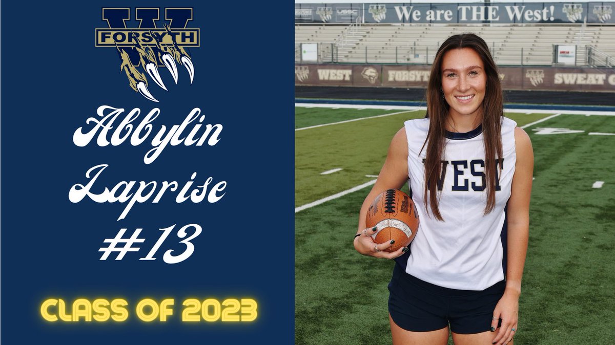 West Forsyth Girls’ Flag Football (@wfhs_flag) on Twitter photo Congratulations to Senior Abbylin Laprise! #Flag Family #Classof2023 <a href="/WFHSAD/">Brett Phipps, CMAA</a> @ WFHSAthDept @ WFHS_HS Congratulations to Senior Abbylin Laprise! #Flag Family #Classof2023 <a href="/WFHSAD/">Brett Phipps, CMAA</a> @ WFHSAthDept @ WFHS_HS