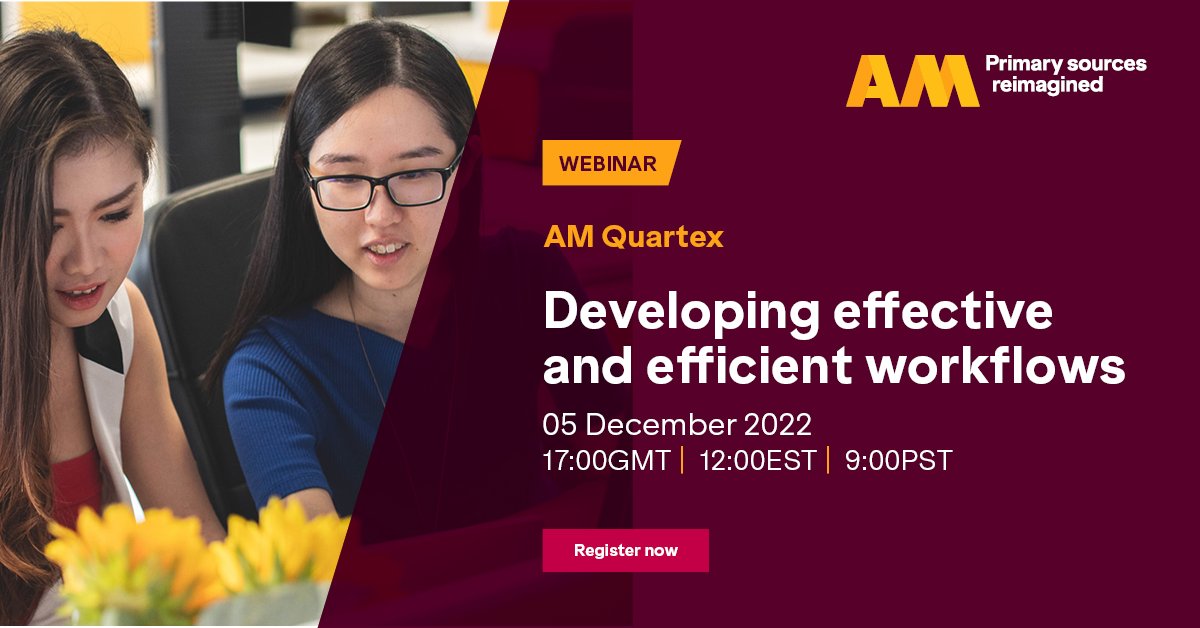 Digital collections should be as easy and rewarding to build and manage as they are to explore, but some DAMS make this easier than others. In our next webinar on Dec 5, Martin Drewe shares how to develop effective and efficient workflows using AM Quartex. okt.to/XUVodI