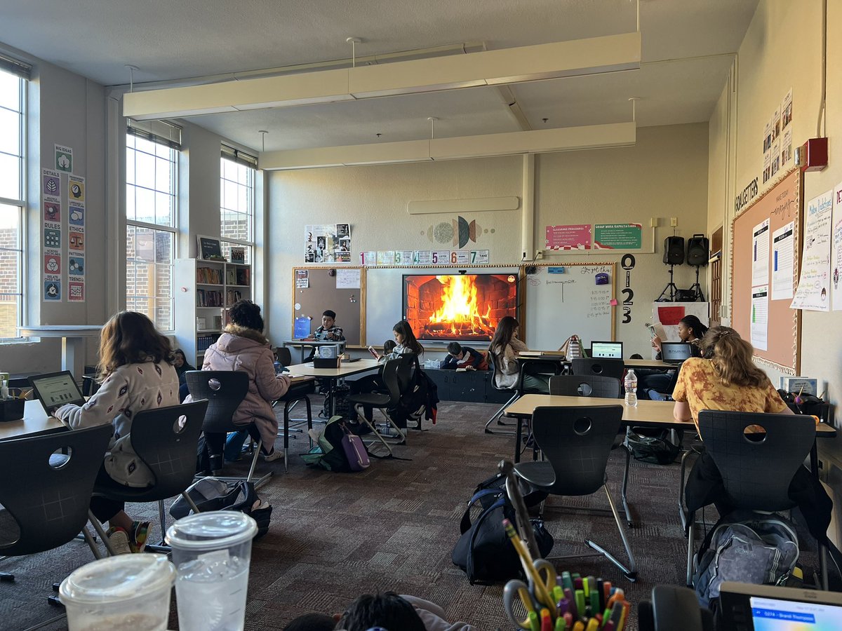 After a full week of testing and cold weather, sitting by a cozy fire to read just feels right! <a href="/CaldwellTISD/">Caldwell Arts Academy</a> <a href="/TylerIsdELAR/">Tyler ISD RLA</a>