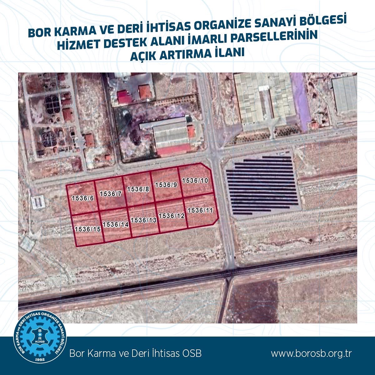 bor_deri's tweet photo. 📢İHALE İLANI

☑️ OSB Hizmet Destek Alanı İmarlı Parsellerinin Açık Arttırma İhalesi Yapılacaktır.

📱Danışma Hattı: 0 (388) 315 00 01

📧 E- posta: info@borosb.org.tr

#bor #niğde #nigde #niğdeömerhalisdemirüniversitesi #borosb #niğdemerkez #niğdebor https://t.co/2lKVWYBsee