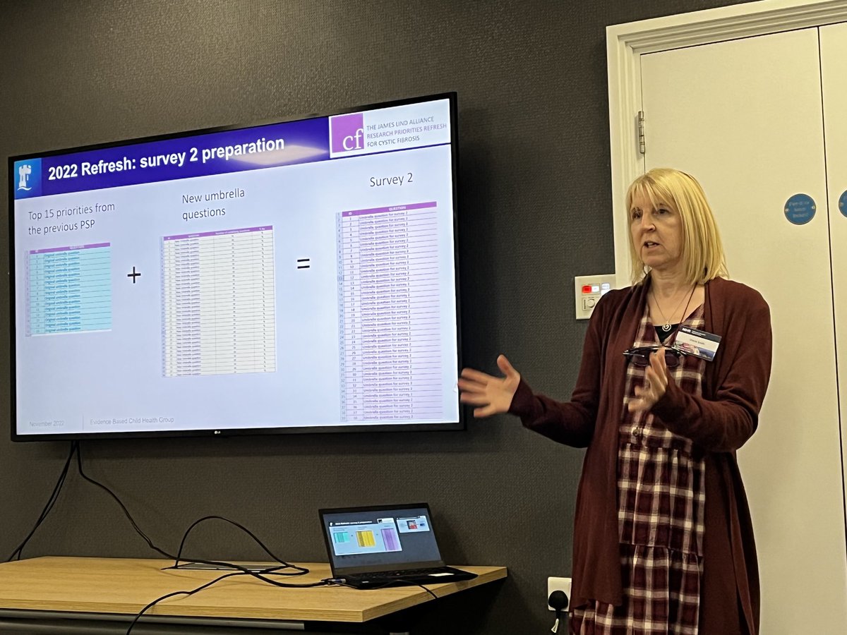 Sherie Smith tells the NIHR Nottingham BRC Conference how we did our James Lind top 10 research refresh! ⁦<a href="/questionCF/">Question CF</a>⁩ ⁦<a href="/ebChildHealth/">Evidence Based Child Health</a>⁩ ⁦<a href="/questionCF/">Question CF</a>⁩