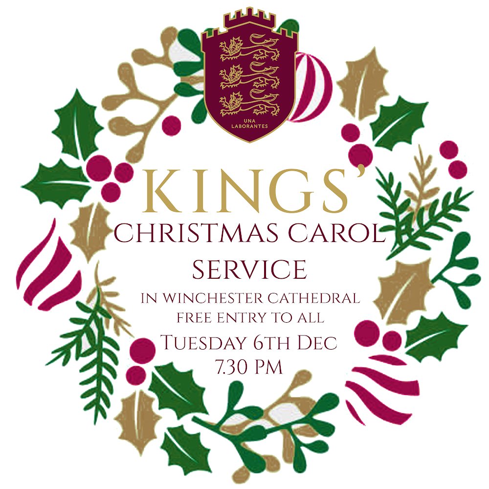 Kings school Christmas carol service in Winchester Cathedral. Free Entry!! You don’t want to miss! Tuesday 6th of December 7:30pm