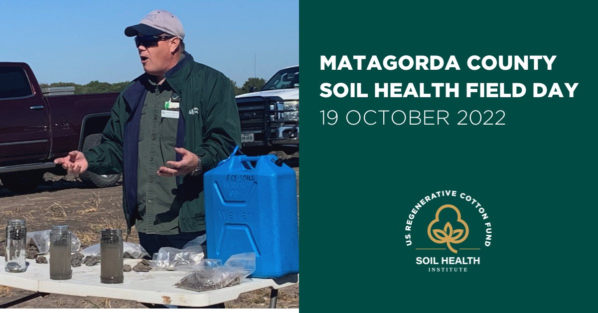 Dennis Brezina, NRCS Soil Health Specialist in TX, demonstrates differences in soil aggregate stability between tilled fields (right two jars) and a no-till field (left jar) at the #SoilHealthFieldDay coordinated by @BCICotton and The MatagordaCountySWCD.com in Maton, TX.