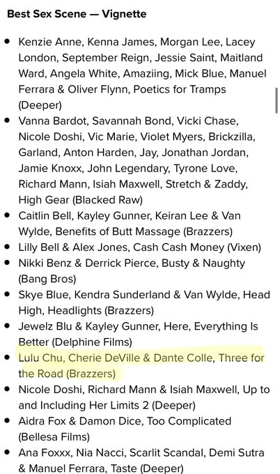 Thank you @XBIZ for 4 nominations this year, including female performer of the year!! Congrats to all<a class="tags" href="/tag/xbiz">@xbiz</a>