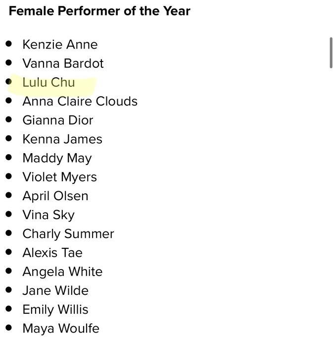 Thank you @XBIZ for 4 nominations this year, including female performer of the year!! Congrats to all<a class="tags" href="/tag/xbiz">@xbiz</a>