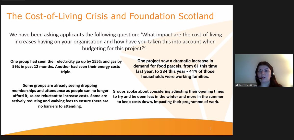 Mercedes outlines the shocking impact the #CostOfLivingCrisis is having on third sector organisations - this is why we must help the helpers!

#CVSIconference22 @FoundationScot