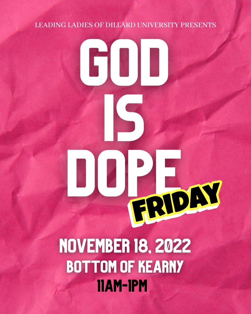 LLofDU's tweet image. Come hang out with the Leading Ladies of Dillard University Tomorrow from 11am-1pm!!!

There will be Food, Games, and a whole lot of Fun😁😁 

Come out! We can’t wait to see your there!!!!