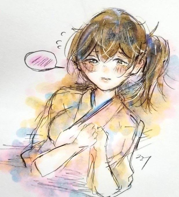 加賀さんおめでとう!!!大好き!!!!!照れ加賀さんはめちゃ焦ってる(かわいい)#艦これ版深夜の真剣お絵描き60分一本勝負#艦これ版真剣お絵描き60分一本勝負_20221117#加賀進水日 