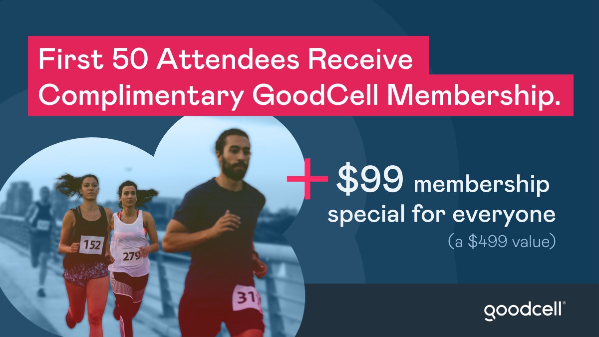 Have you heard? GoodCell is headed to the #PhiladelphiaMarathonWeekend, November 18-20, and you’re invited!

Join us to learn how preserving your healthiest cells now can help you run circles around disease later 🏃🏽🏃🏻‍♀️🏃 

#PhillyMarathon #PhillyWeekend2022 #PhillyMarathon2022