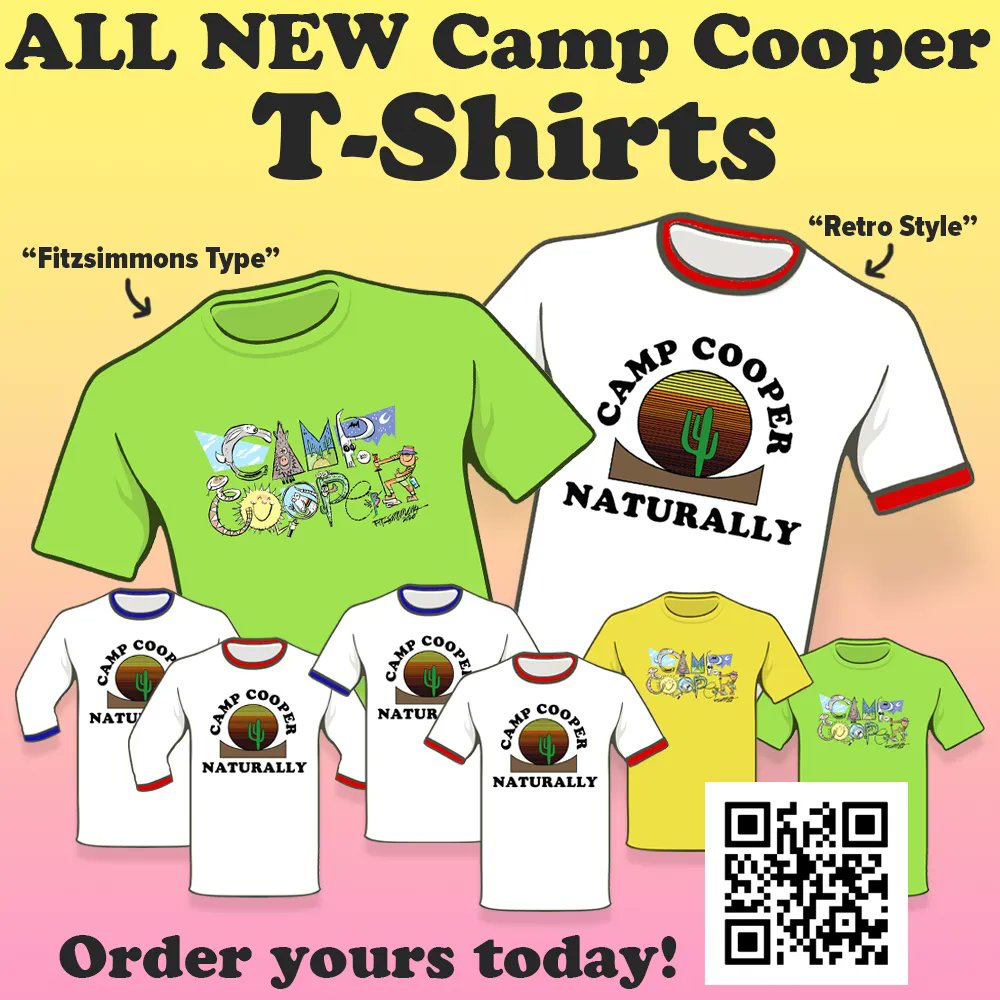 This year's camp t-shirts are available now! We've got two fun, new designs to choose from. They make the perfect keepsake after visiting us at camp and they are a great way to show your love and support for Cooper! Order here: buff.ly/3UTWPtE 👕 👀 😍