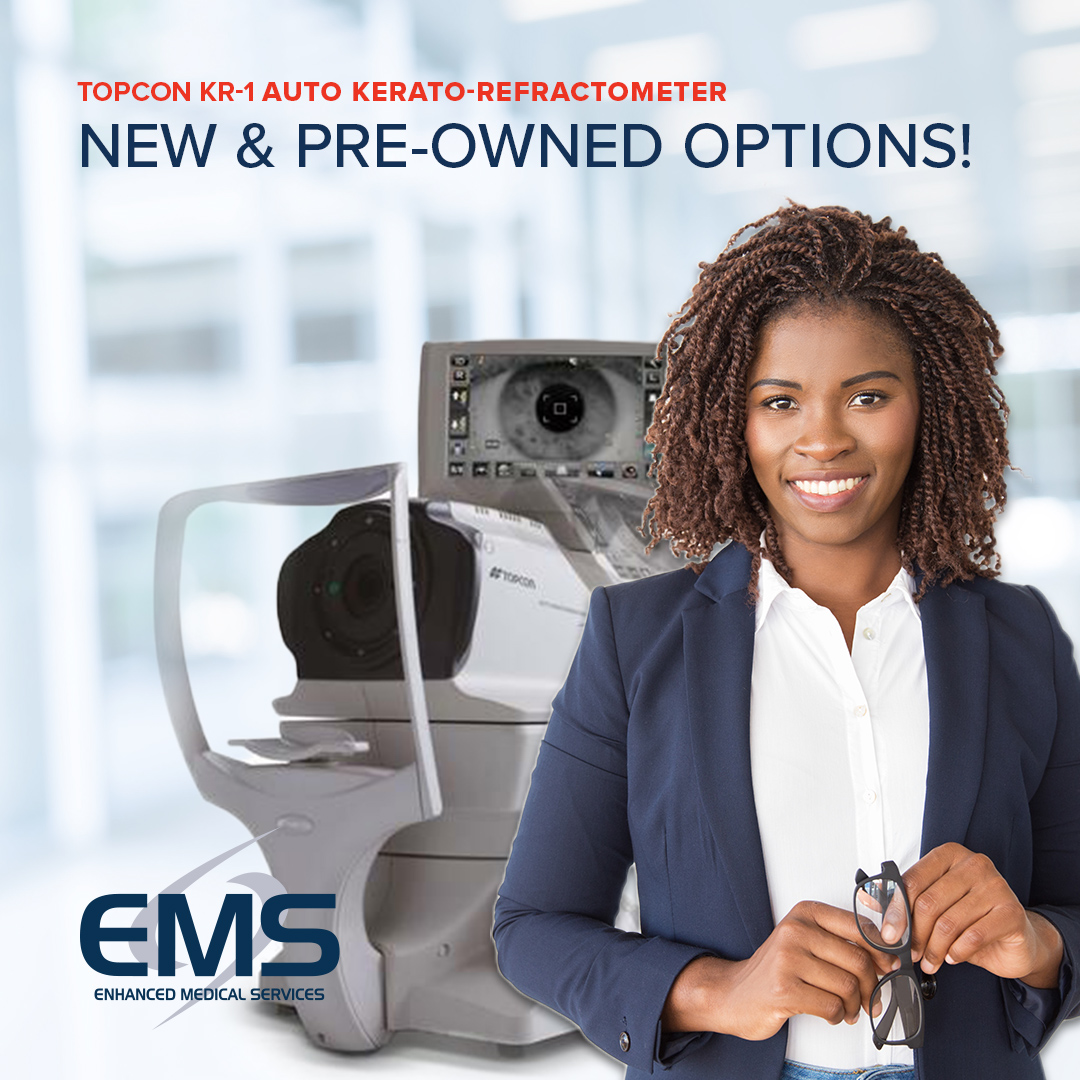 Pre-owned Topcon KR-1 Auto Kerato-Refractometers are available now. Order today and we can get it out to you quickly! Request a Quote: bit.ly/3zIAaIC

#EMS #Topcon #Preowned #Optometry #Ophthalmology
