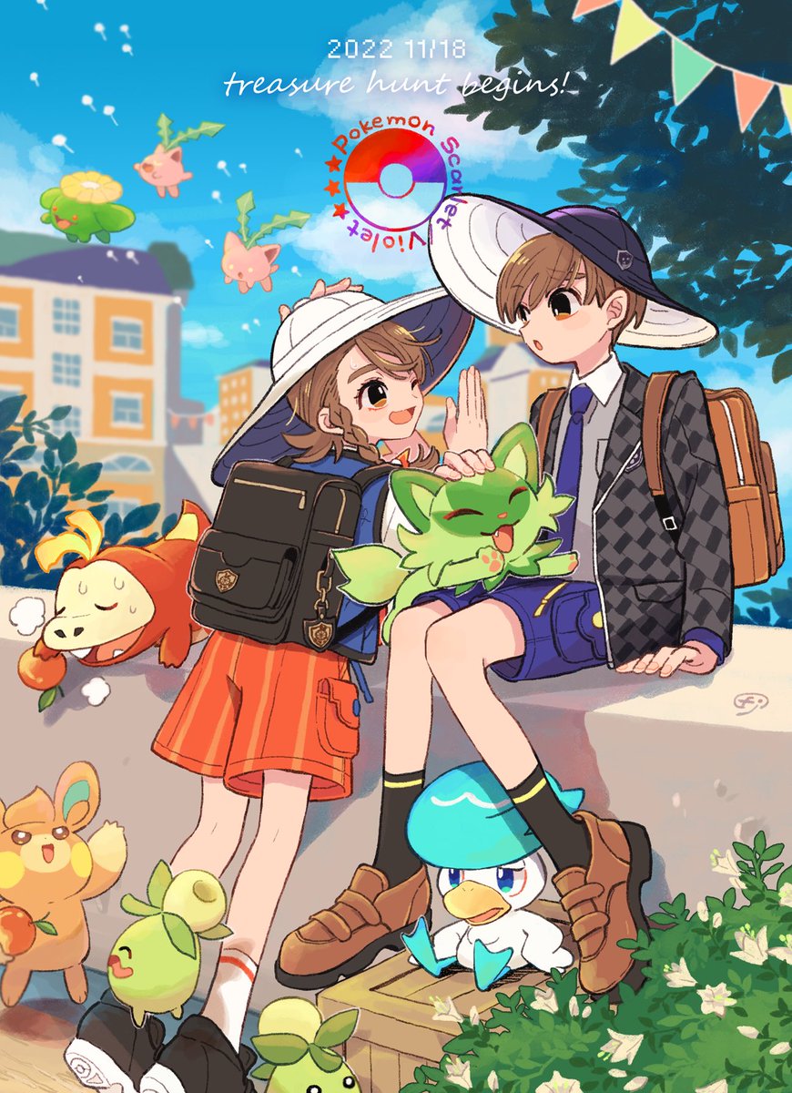 「「お待たせ!!」待ちくたびれたよ〜楽しみ!#ポケモンSV 」|ちかふじのイラスト